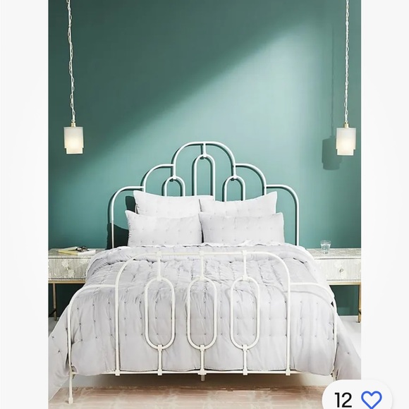 Anthropologie Emery Velvet King Size Plush 3 Piece Quilt in Gray